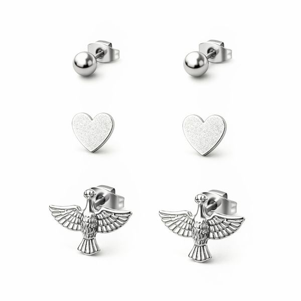 Brinco Trio E Santo Cora Bola Aço Inoxidável