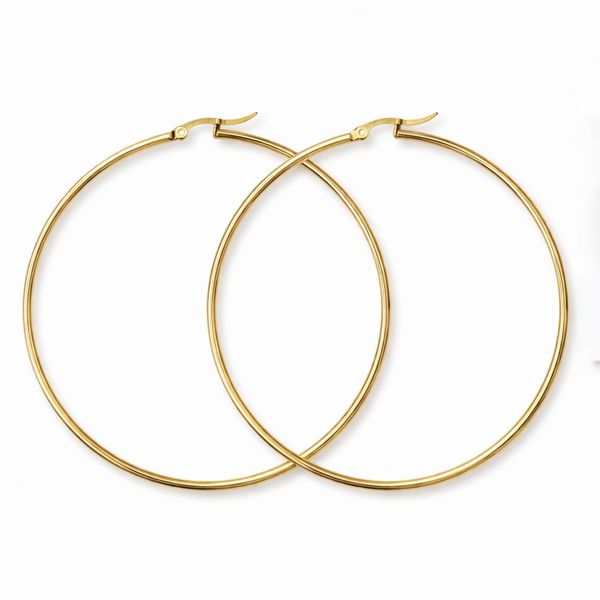 Brinco Argola Click Número 8 Aço Dourado