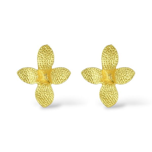 Brinco Flor Glamour Banhado a Ouro 18K