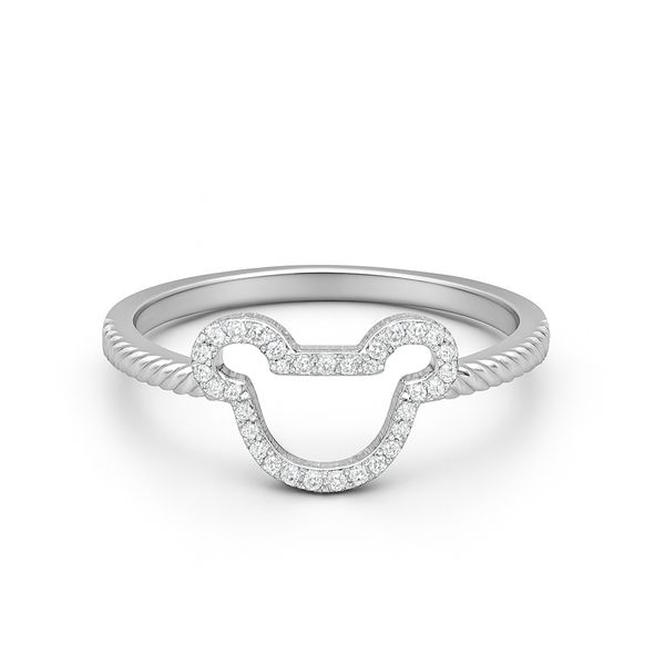 Anel Mickey Mouse Banhado a Prata 925