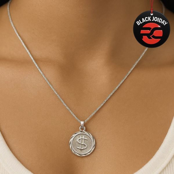 Colar Cifrão Placa 13 Banhado A Prata 925