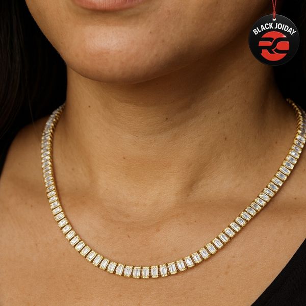 Colar Riviera Zircônia Banhado A Ouro 18K