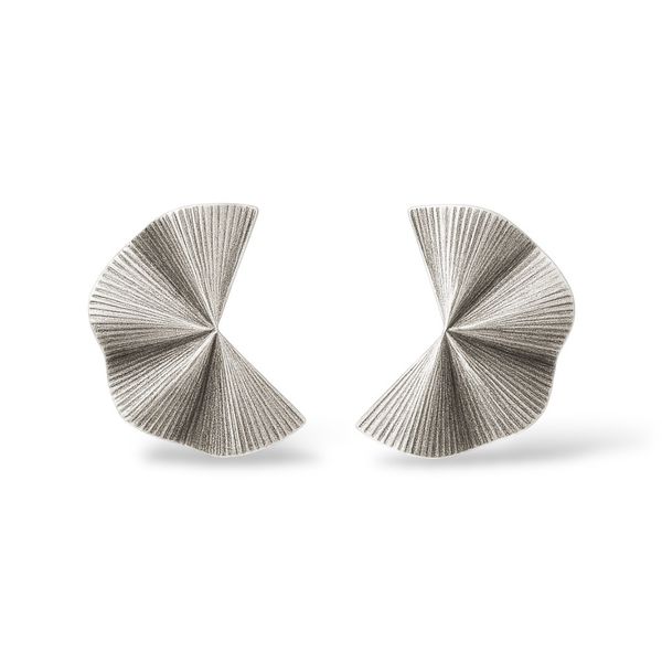 Brinco Leque Banhado a Prata 925