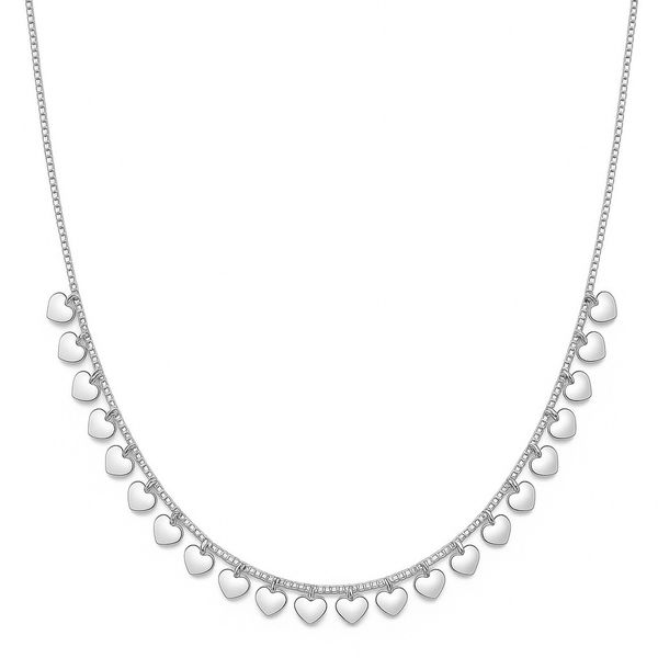 Colar Coração Contínuo Banhado a Prata 925