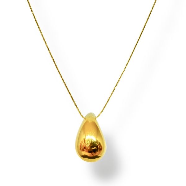 Colar Malha L90 Gota Banhado A Ouro 18K