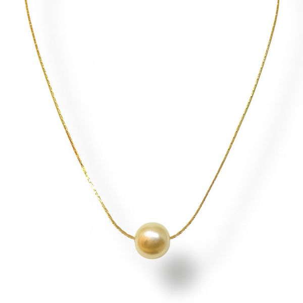 Colar Malha L90 Pérola Única Banhado A Ouro 18K