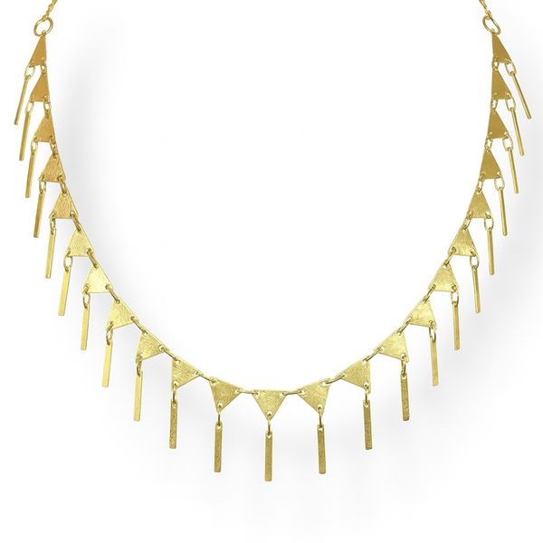 Colar Triângulo Palito Banhado A Ouro 18K