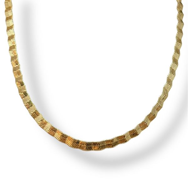 Colar Laminada Frisada Banhado A Ouro 18K