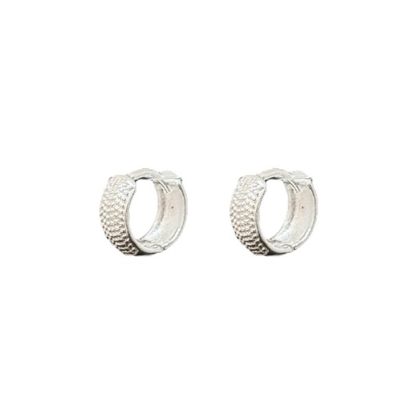 Brinco Argola Mini Fosca Click Banhado A Prata 925