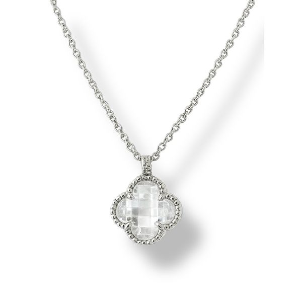 Colar Elo Português Trevo 3D Cristal Banhado A Prata 925