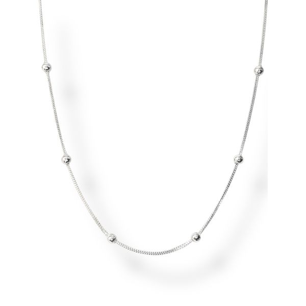 Colar Bola Rato Quadrada Banhado A Prata 925