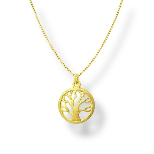 Colar Árvore Da Vida Banhado A Ouro 18K