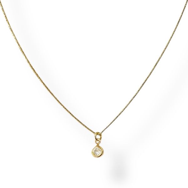 Colar Ponto De Luz Zircônia Banhado A Ouro 18K