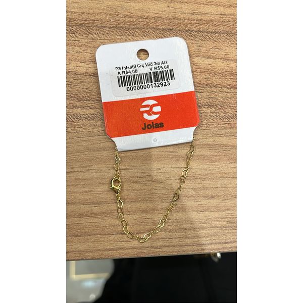 Pulseira Infantil Coração Vazado Banhado a Ouro 18K