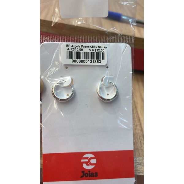 Brinco Argola Fosca Click 16m Banhado A Prata 925