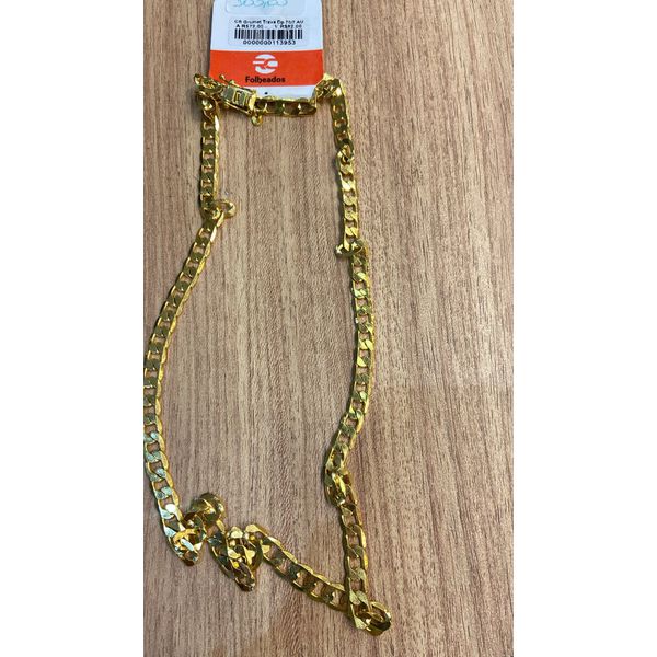 Corrente Grumet Gaveta Trava Dupla Banhado A Ouro 18k