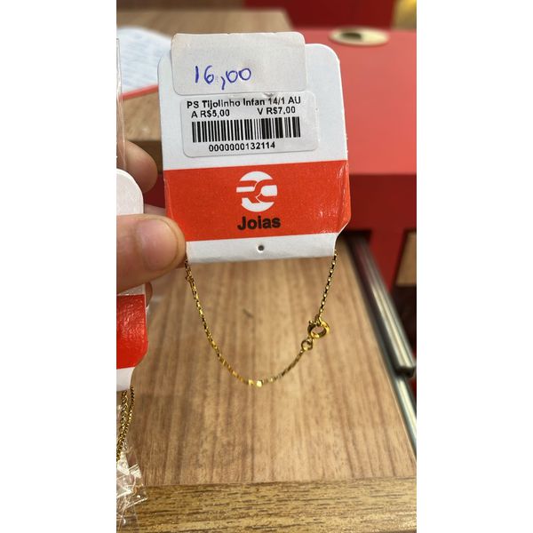 Pulseira Tijolinho Infantil Banhado A Ouro 18K
