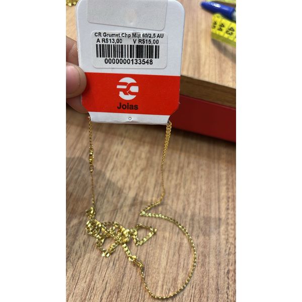 Corrente Grumet Chapada Fecho Mosquetinho Banhado A Ouro 18k
