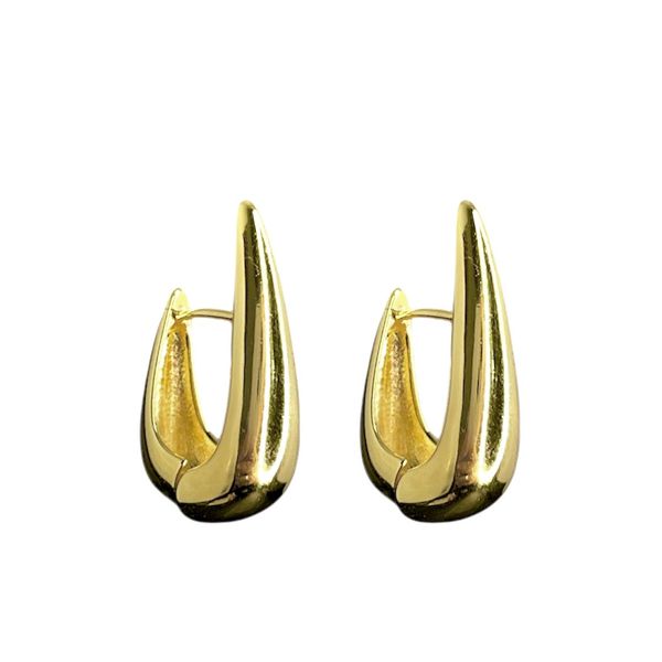 Brinco Gancho Liso Banhado A Ouro 18K