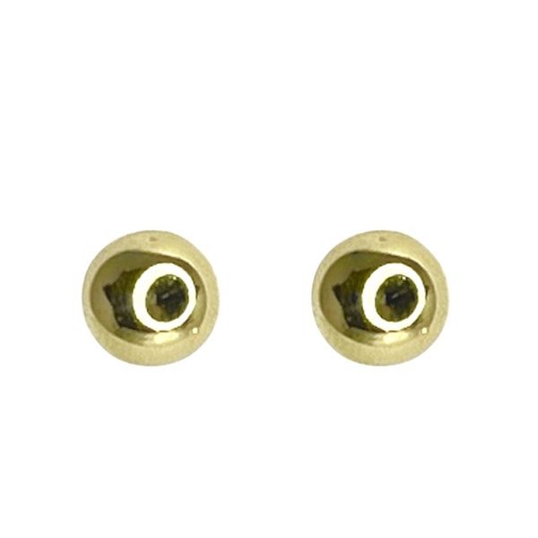 Brinco Bolinha Lisa Banhado A Ouro 18K