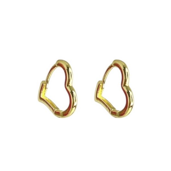 Brinco Argola Coração 12x12 Banhado A Ouro 18K