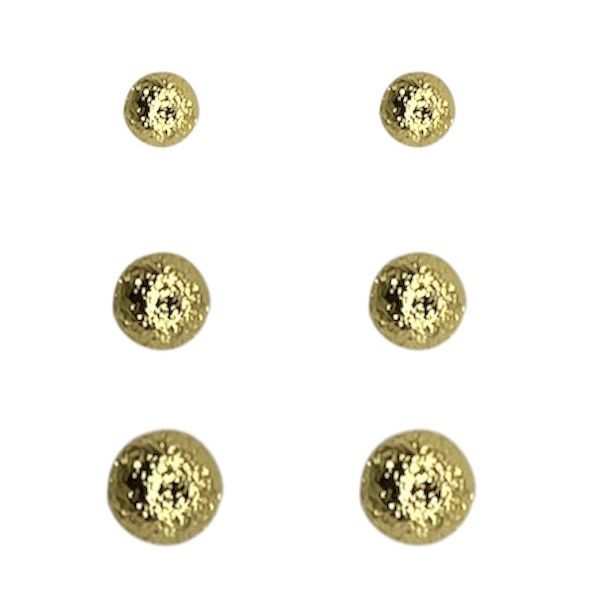 Brinco Trio Bolinha Fosca Banhado A Ouro 18K