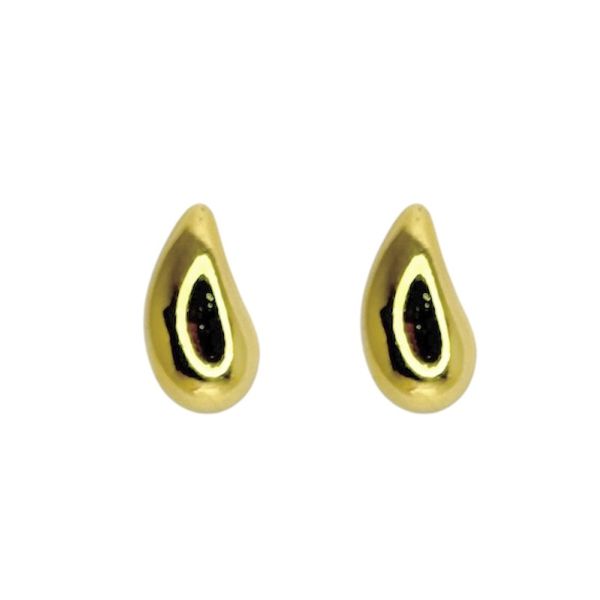 Brinco Gota Mini ABS Banhado A Ouro 18K