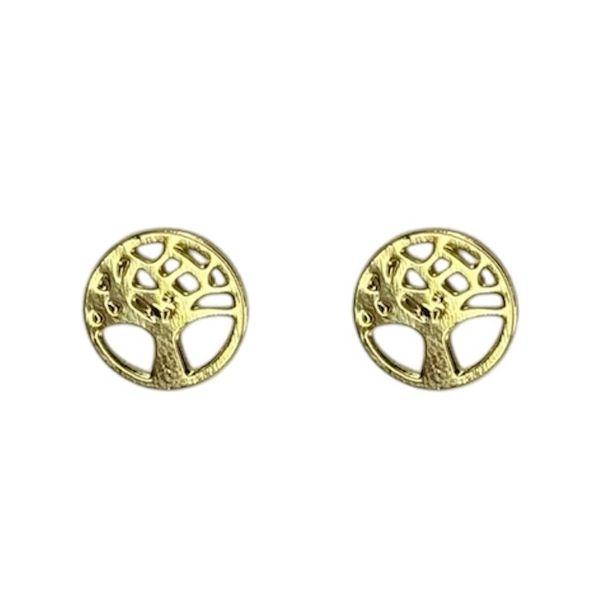 Brinco Árvore Da Vida Banhado A Ouro 18K