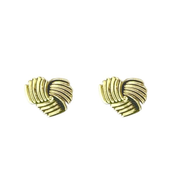 Brinco Coração Lines Banhado A Ouro 18K
