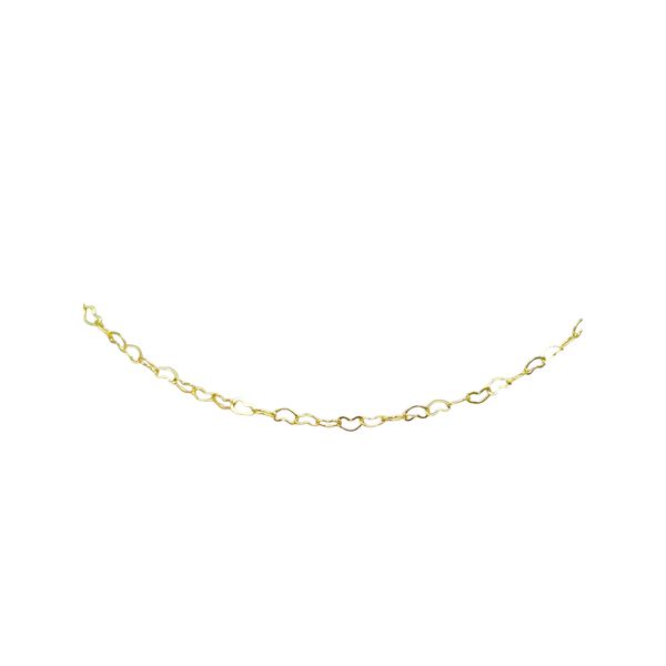 Colar Elo Coração vazado Banhado A Ouro 18K