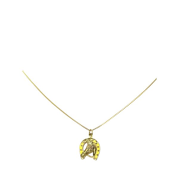 Colar Cavalo Banhado A Ouro 18k