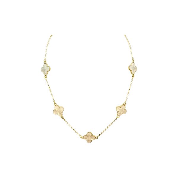 Colar Cinco Trevos Nude Virgínia Banhado A Ouro 18K