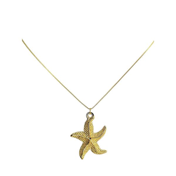 Colar Estrela Do Mar Banhado A Ouro 18K