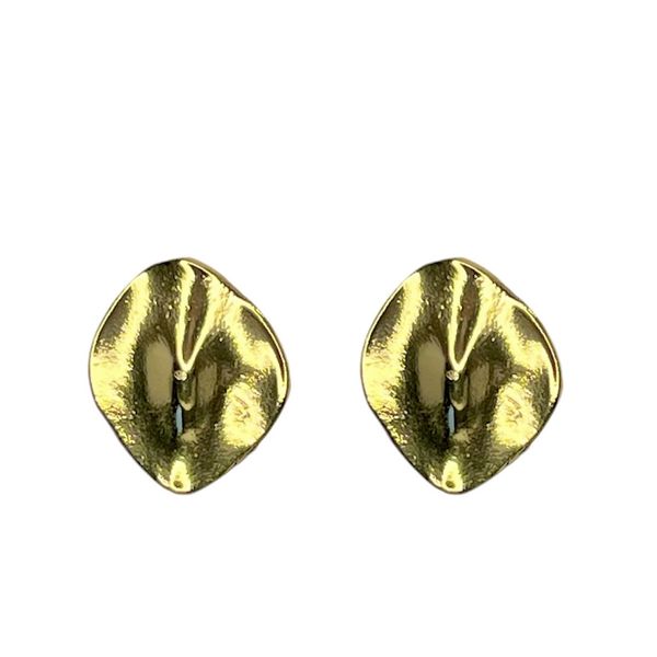 Brinco Chapa Orgânica Banhado A Ouro 18K