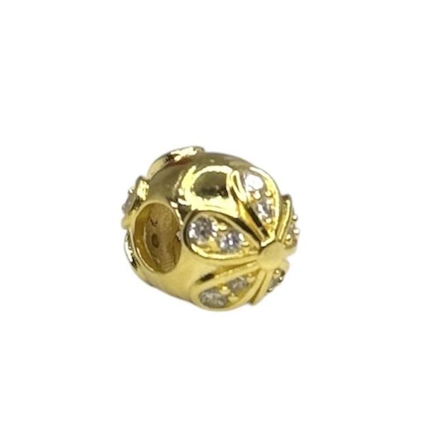 Pingente Berloque Flor Cristal Zircônia Banhado A Ouro 18k