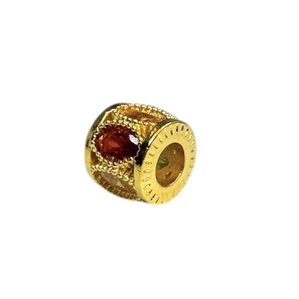 Pingente Berloque Pedra Colorida Zircônia Banhado A Ouro 18k