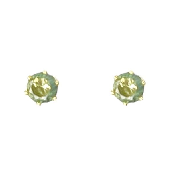 Brinco Redondo Verde Água Banhado A Ouro 18k