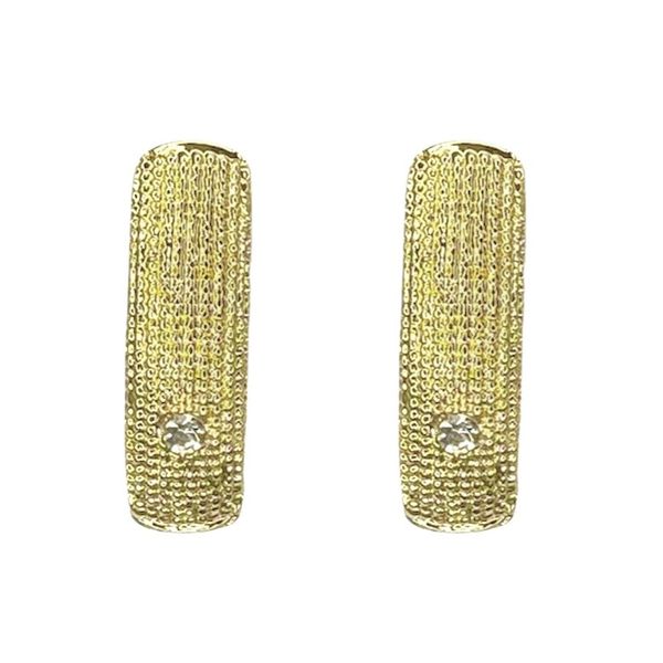 Brinco Palito Pedra Gloss Banhado a Ouro 18K