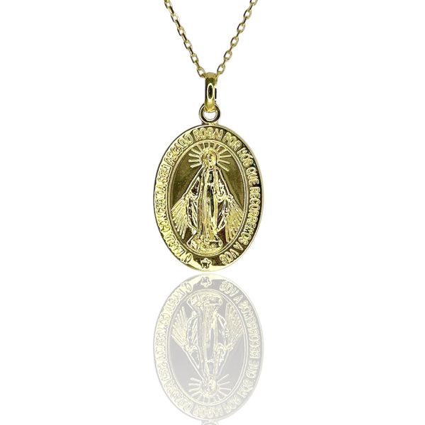 Pingente Nossa Senhora Sem Pecado Banhado A Ouro 18K