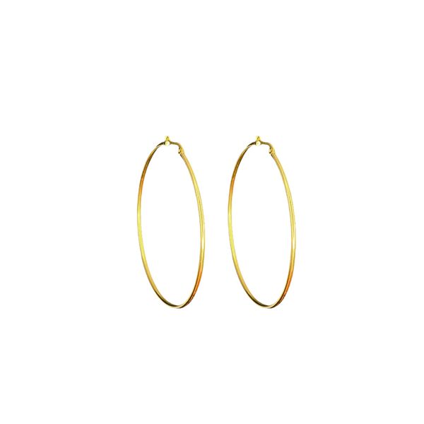 Brinco Argola Click Número 7 Aço Dourado 