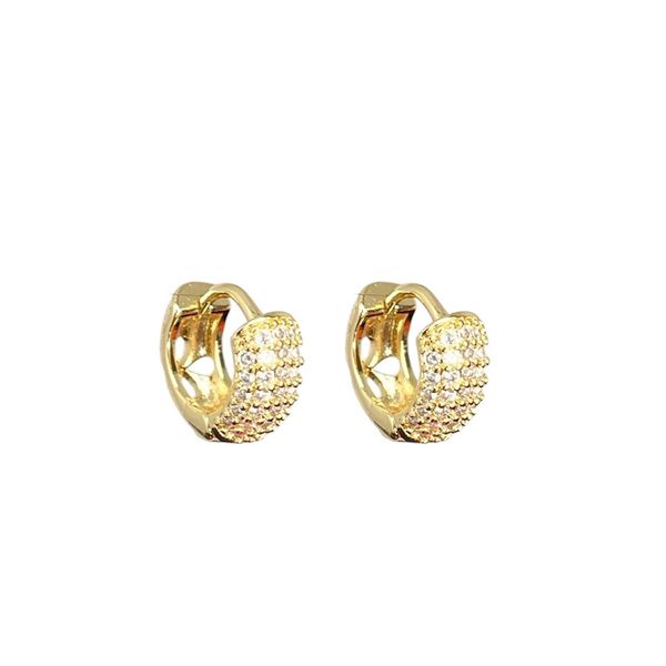 Brinco Argola Cravejada Zircônia Banhado A Ouro 18K