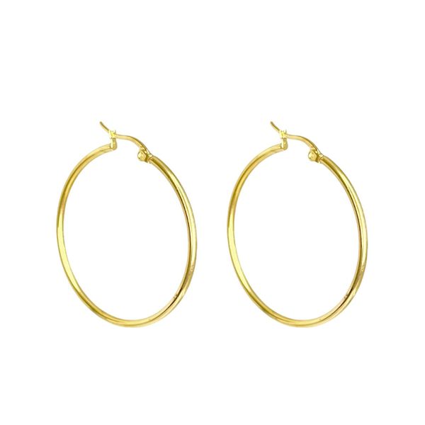 Brinco Argola Click Número 4 Aço Dourado 