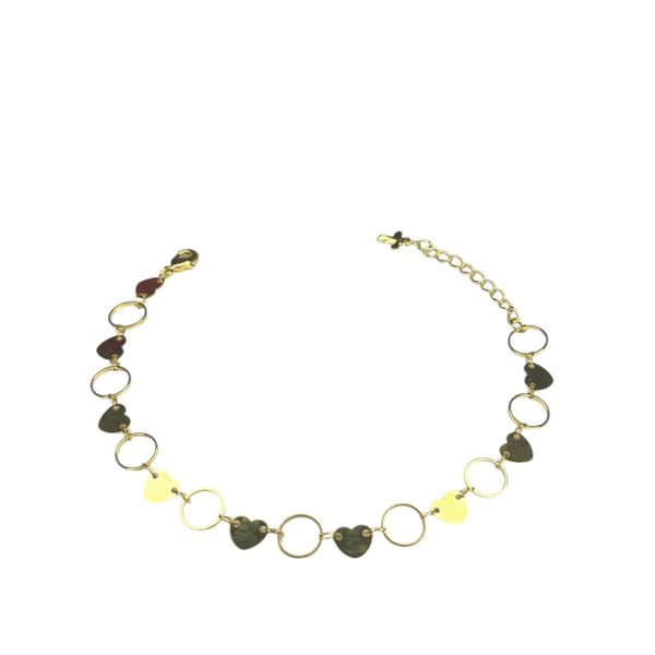 Pulseira Coração Chapada Argola Banhado A Ouro 18K