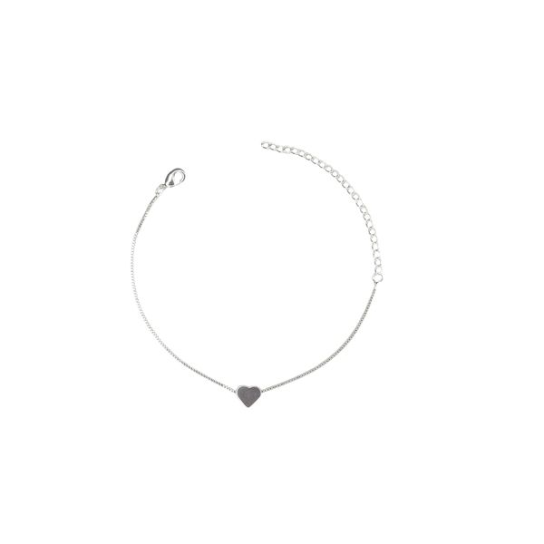 Pulseira Veneziana Coração Passante Banhado A Prata 925