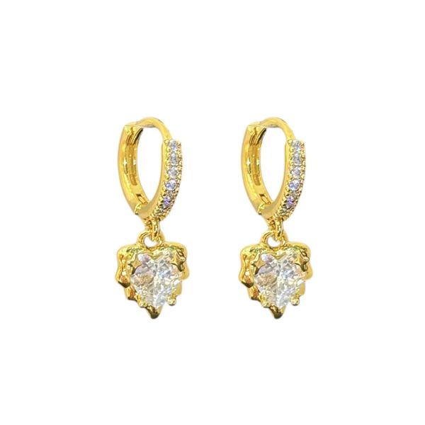Brinco Borboleta Zircônia Tranqueta Cravejado Banhado A Ouro 18K