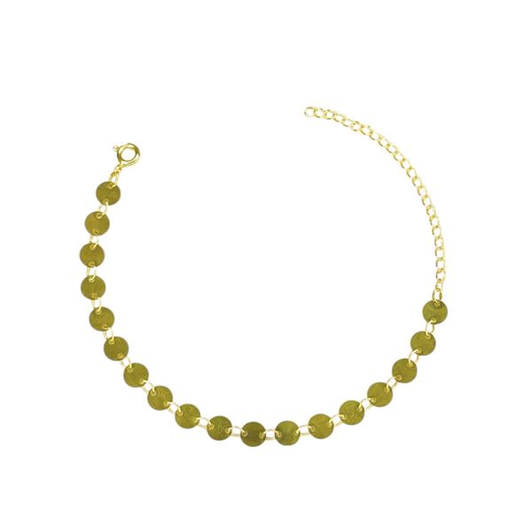 Pulseira Medalha Contínuo Banhado A Ouro 18K