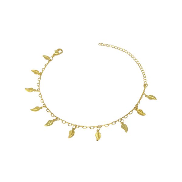Pulseira Folha Badulaque Banhado A Ouro 18K