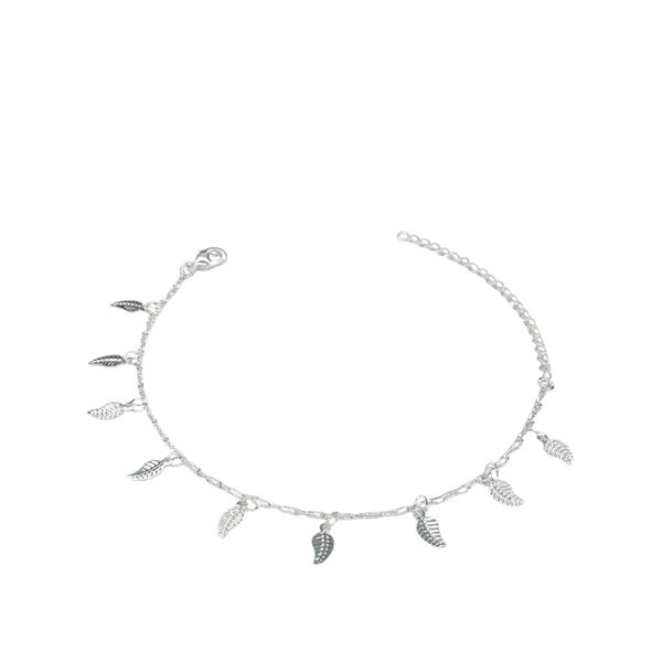 Pulseira Folha Badulaque Banhado A Prata 925