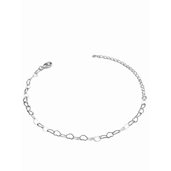 Pulseira Elo Corava Vazado 4mm Banhado A Prata 925