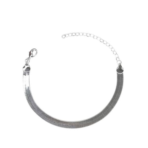 Pulseira Laminada 6 Milímetros Banhado A Prata 925